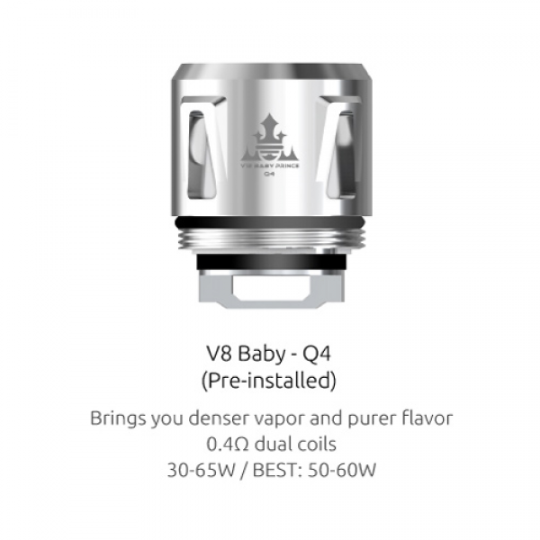 Smok V8 Baby Beast Prince Q4 Coil (5 Pack) – 0.4 ohm