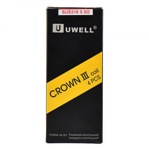 Uwell Crown 3 III Replacement Coils 0.5ohm (4-Pack...